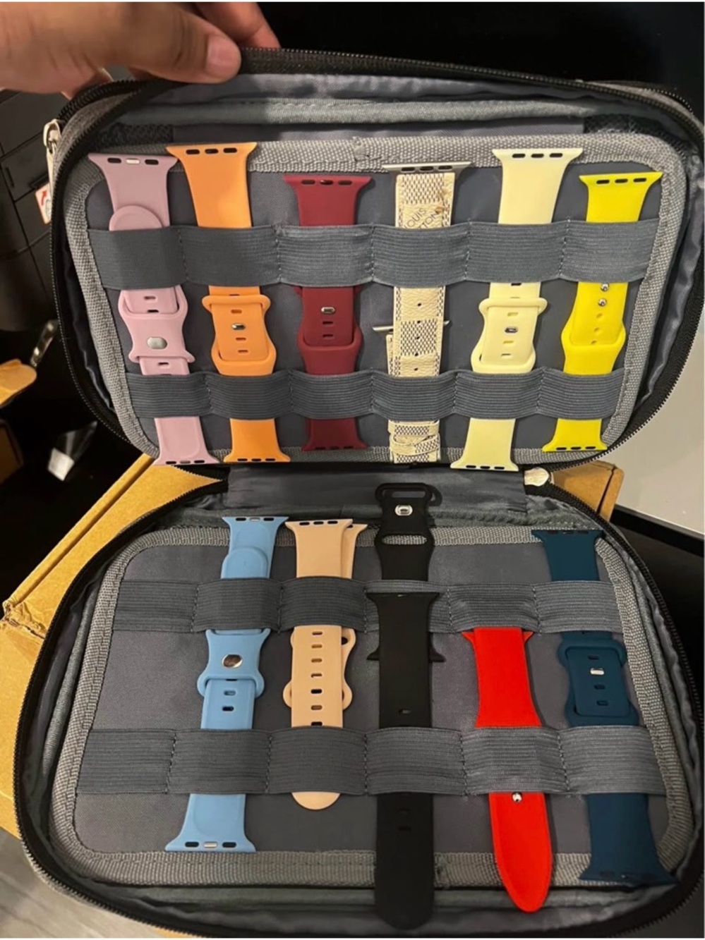 Apple Watch Band Organizer Case with Assorted Silicone Bands